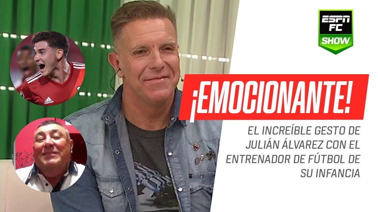 El emocionante gesto de Julián #Álvarez con el entrenador de fútbol de su infancia