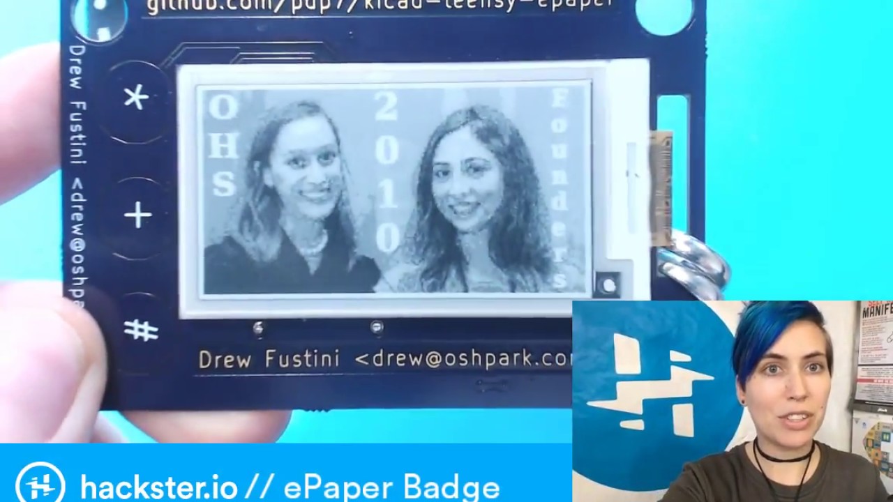 Drew Fustini's ePaper Badge // #TBT