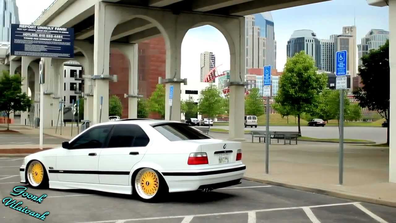 static slammed e36 | white and yellow edition