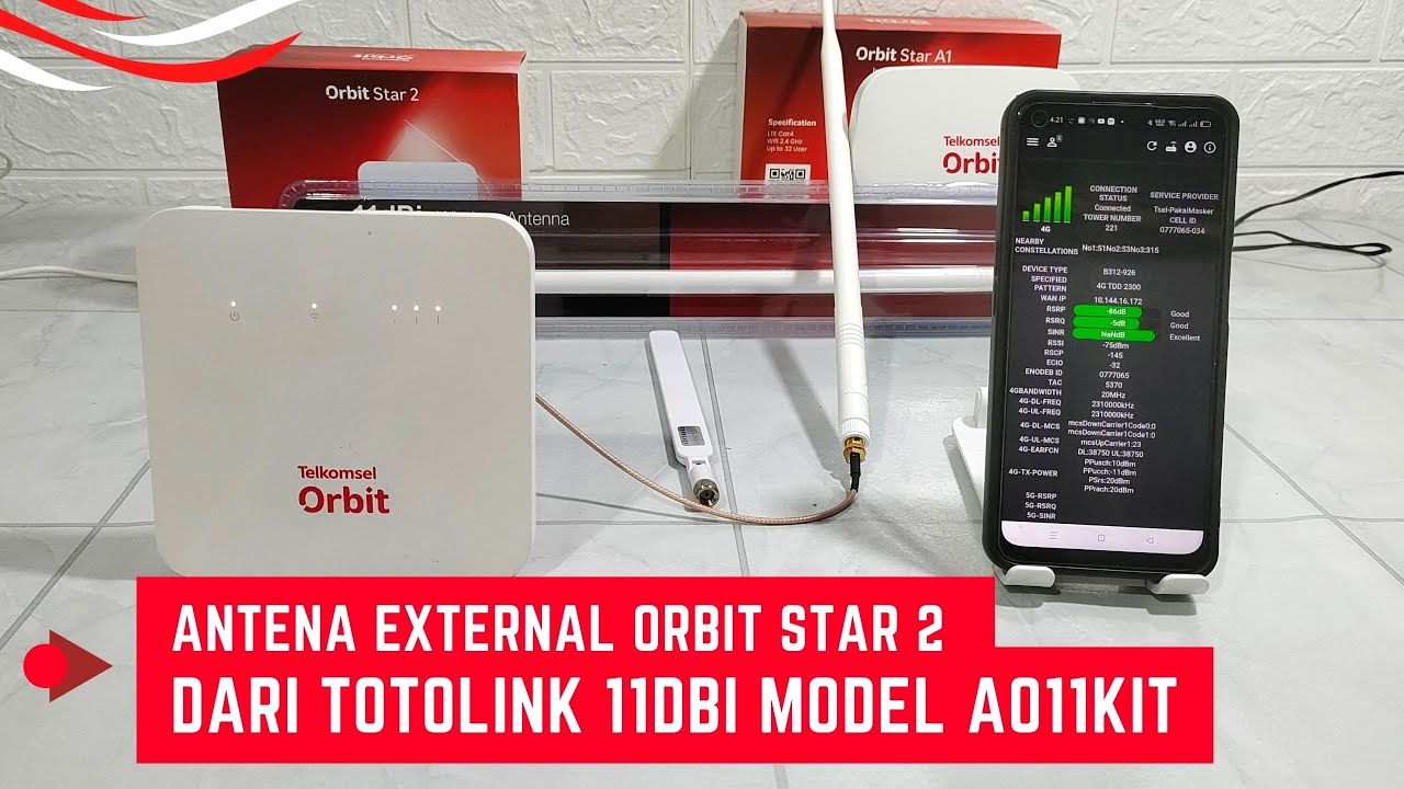 Pasang Antena External Orbit Star 2 Dari TOTOLINK Wireless Antenna Wifi 11dbi Model A011KIT