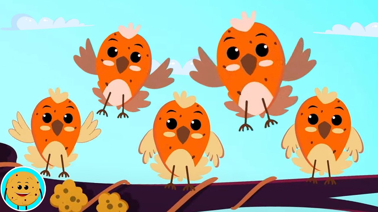 Five Little Birds, Counting Song and Nursery Rhyme for Children