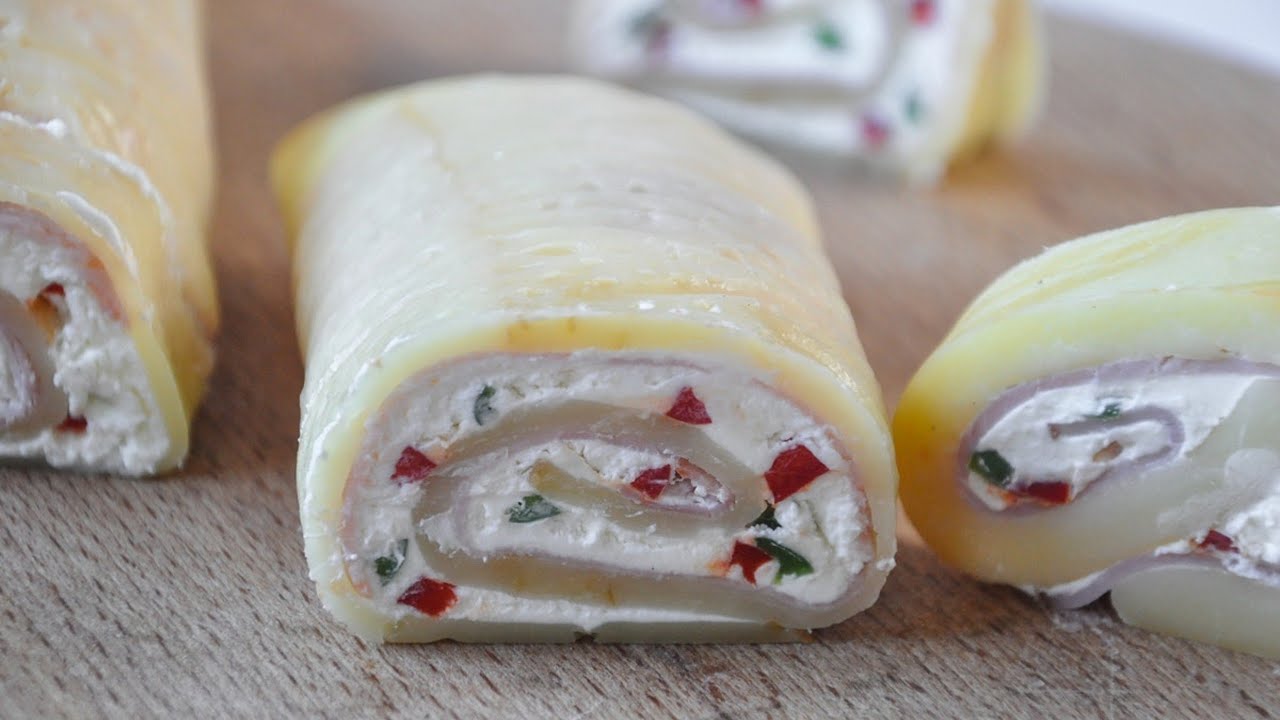 Ruladă aperitiv cu cașcaval și șuncă – simplu și spectaculos