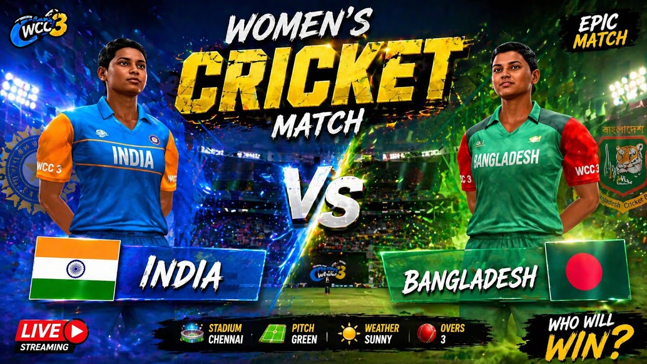 INDIA vs BANGLADESH Women&rsquo;s Cricket Match 🔥 WCC3 Gameplay | Epic Thriller Match 😱
