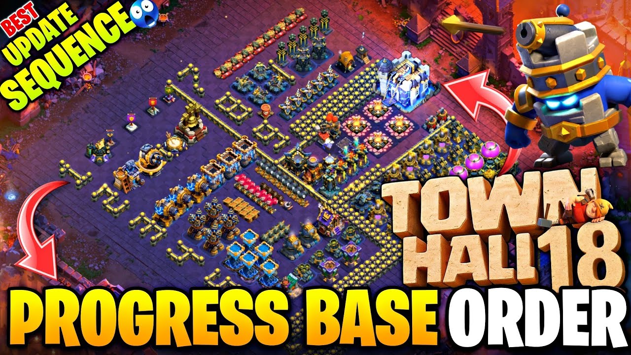НОВАЯ БАЗА TH18 PROGRESS С ПРАВИЛЬНОЙ ПОСЛЕДОВАТЕЛЬНОСТЬЮ | TH17 PROGRESS & FARMING BASE LINK | Б...