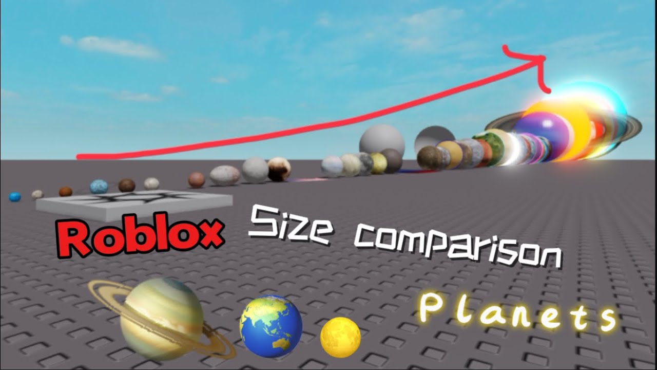 Planets in roblox size comparison