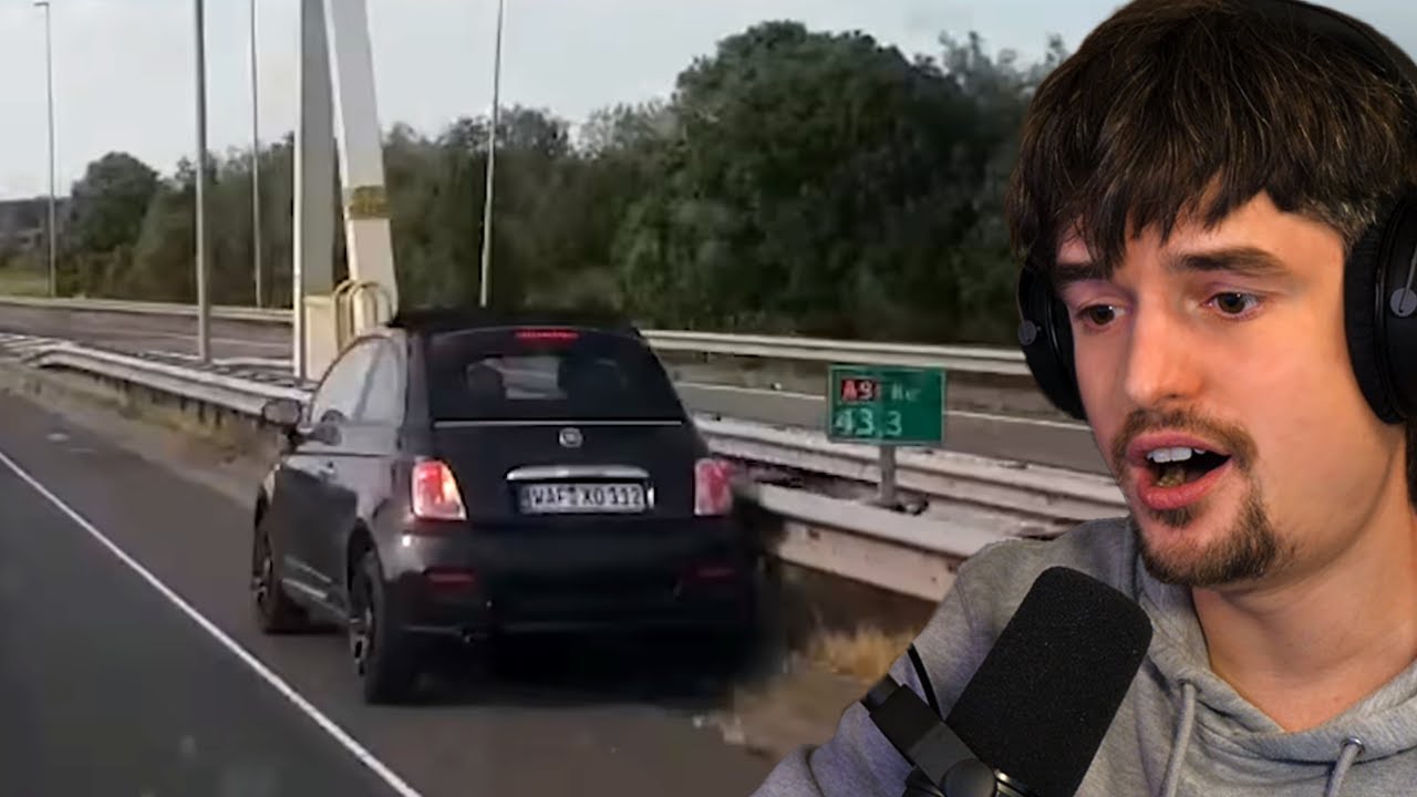 Auto op de snelweg zwabbert alle kanten op