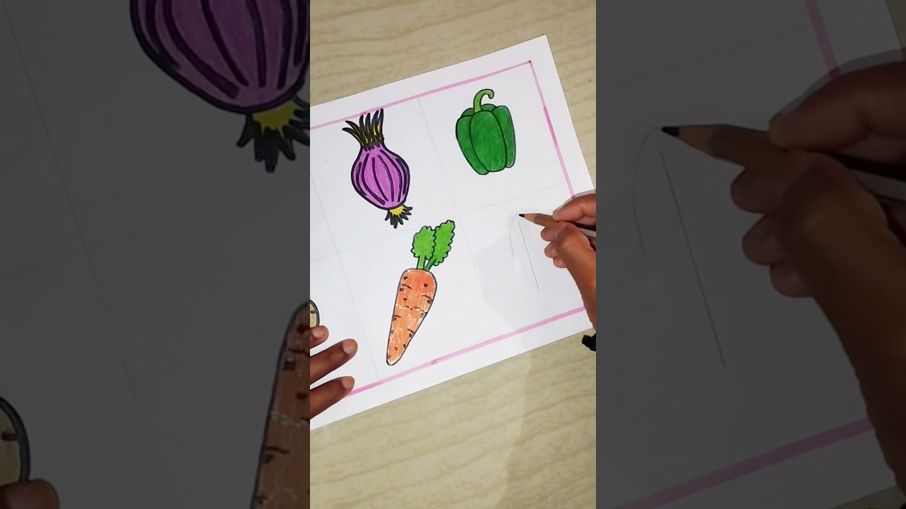 Легкий рисунок овощей #fundrawingforkids #easydrawing #trending #shorts