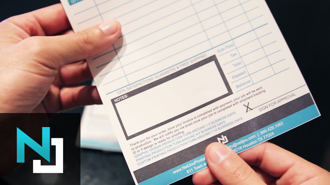 Invoice Forms Carbon Copy | Neil Jou Productions