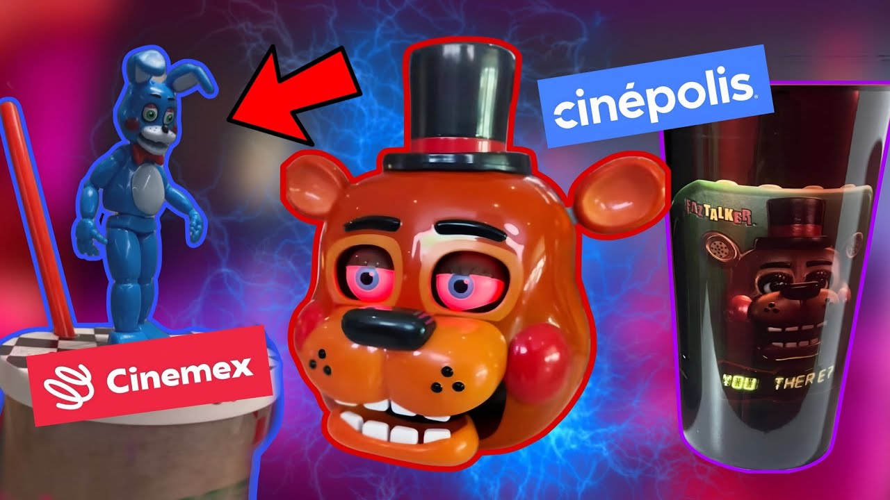 Todo sobre la PALOMERA y vasos FNAF Cinépolis, Cinemex y Cinedot.