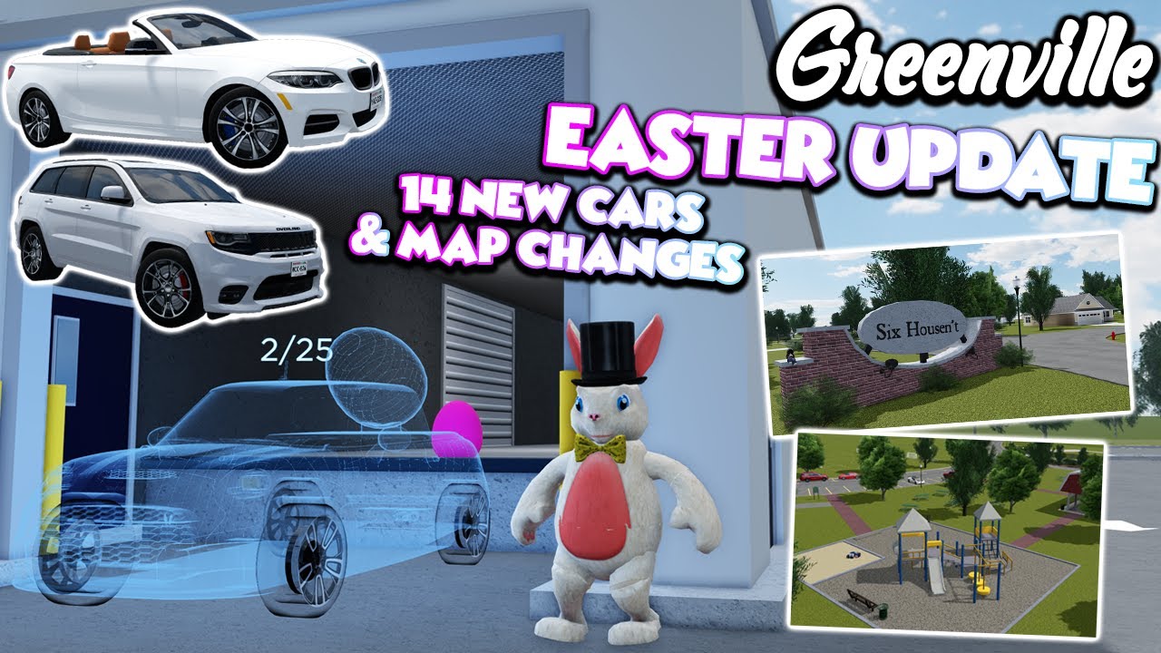 HUGE EASTER UPDATE!! (PARTS HUNT, MAP CHANGES, & NEW CARS!!) || ROBLOX - Greenville