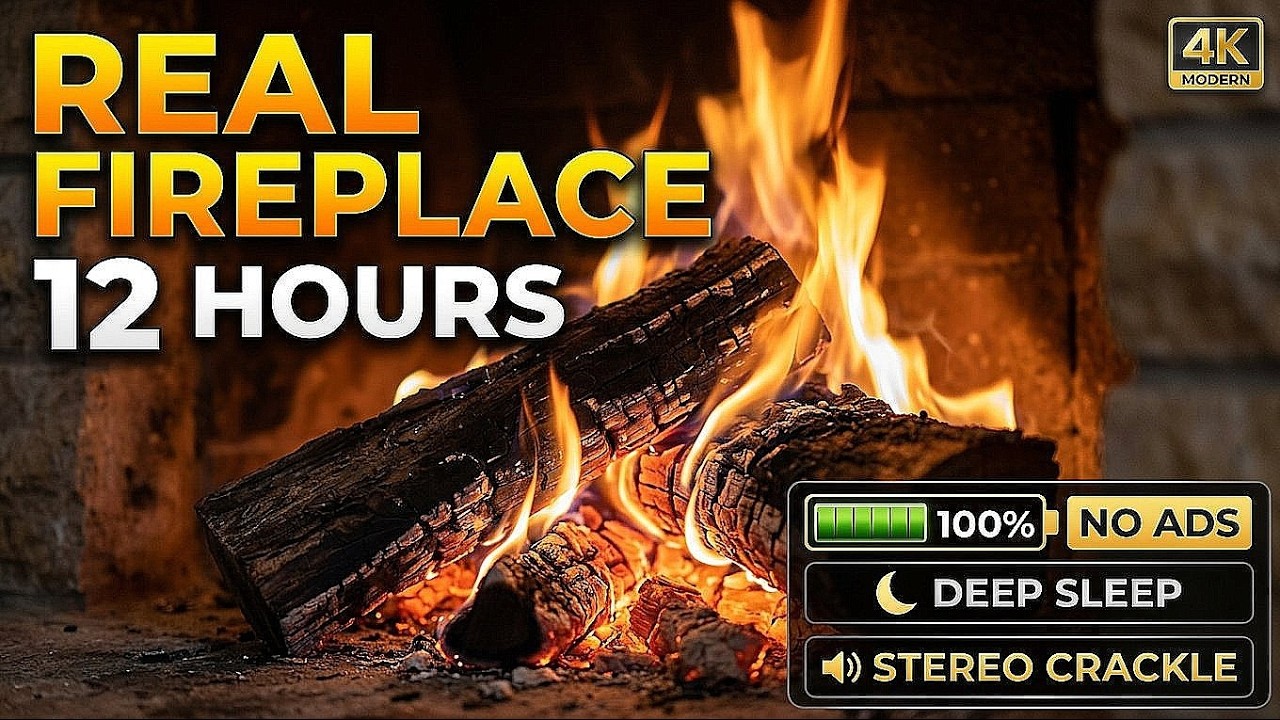 This Fireplace Sound Makes Your Brain Relax | Real Wood Fire