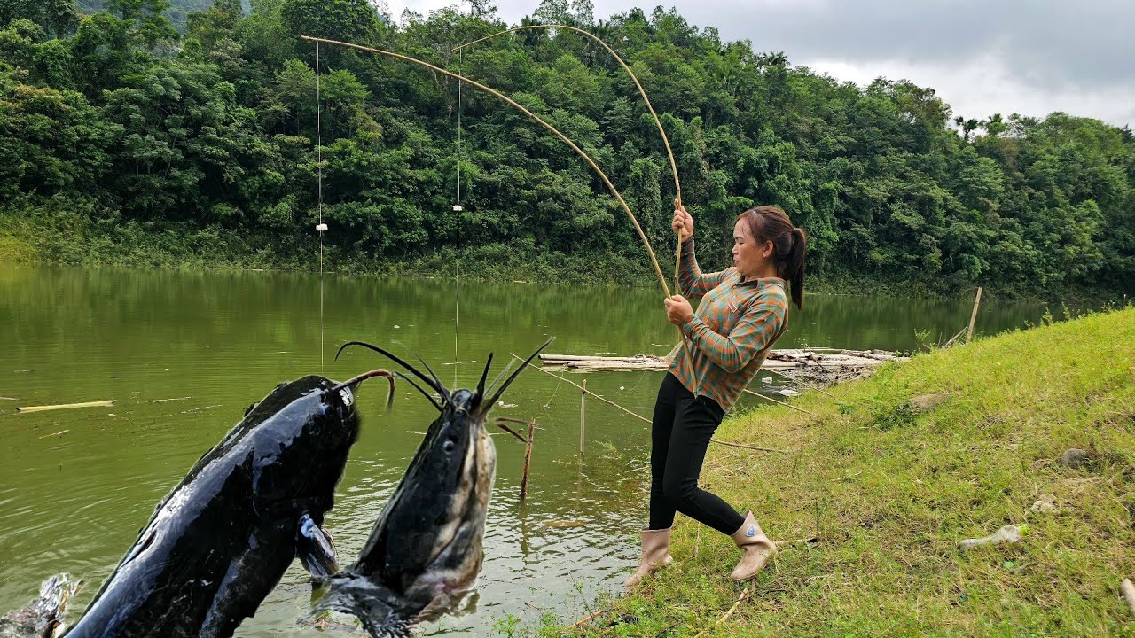 Luyen's ancient fishing skills helped him catch a large school of fish to sell at the market.