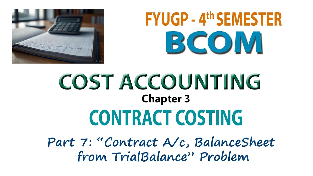 FYUGP   4TH SEM BCOM   COST ACCOUNTING  CH 3 #7
