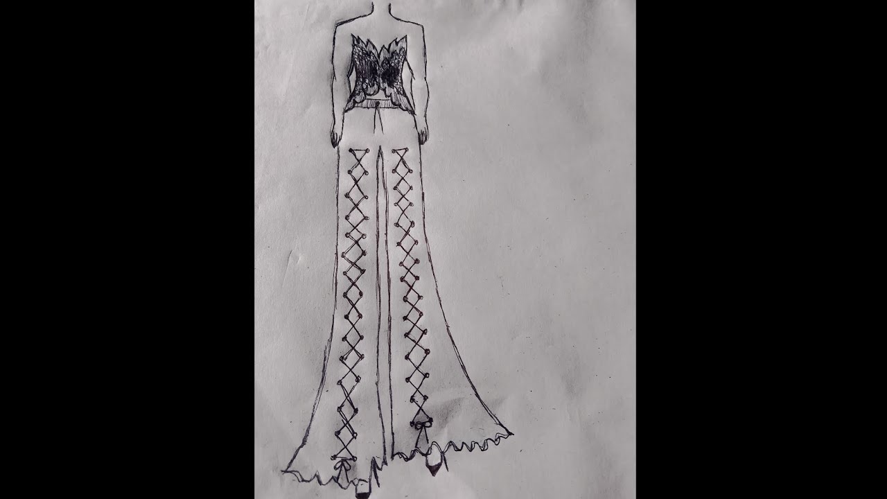 Stylish day wear casual outfit sketch design step by step watch full sketch video 