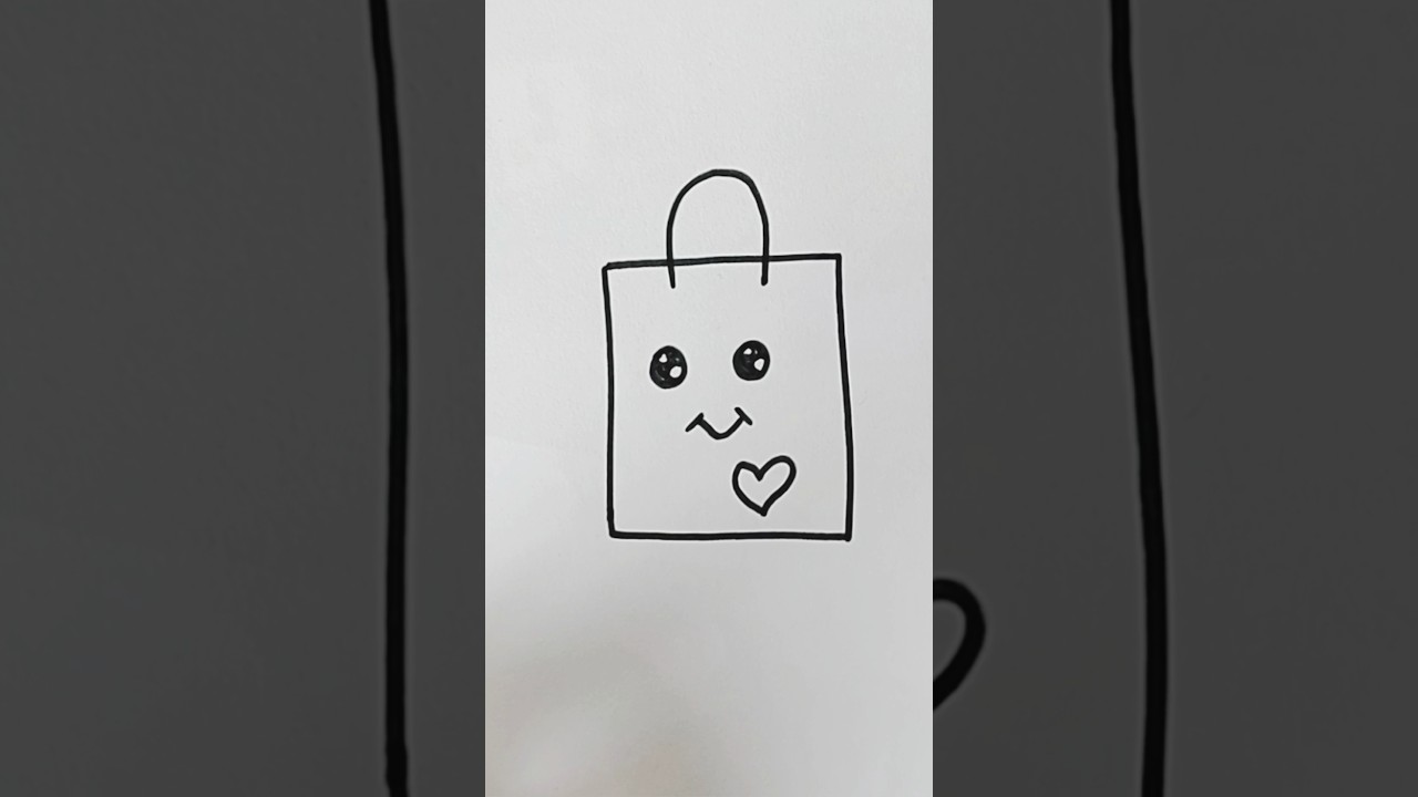 Bag Drawing 🛍️ | shopping bag #shorts #youtubeshorts #colors #skyart