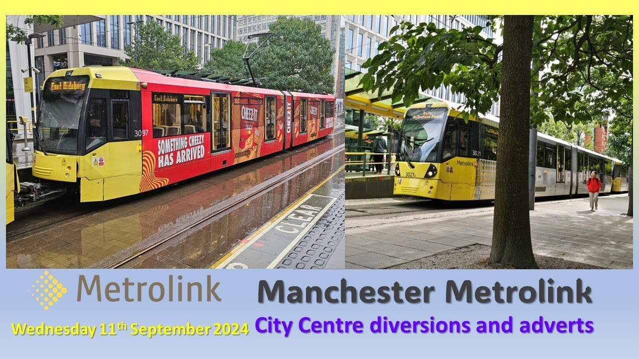 629 - Manchester Metrolink: City Centre trackwork & allover adverts on Wednesday 11th September 2024