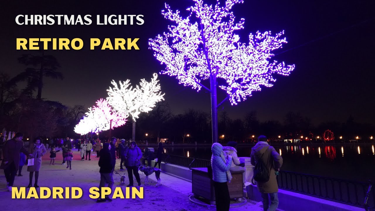 The BEST Christmas Lights In Parque Del Retiro Madrid Spain 4K