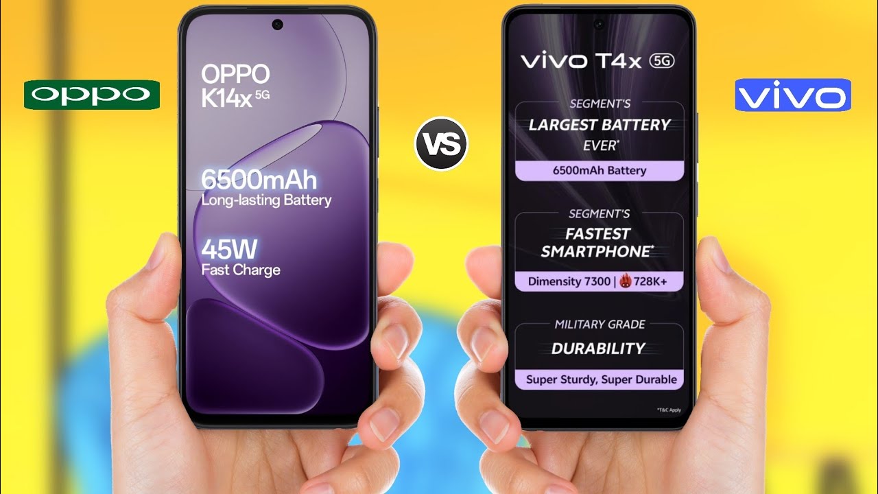 OPPO K14X 5G vs Vivo T4X  5G || Full Comparison 