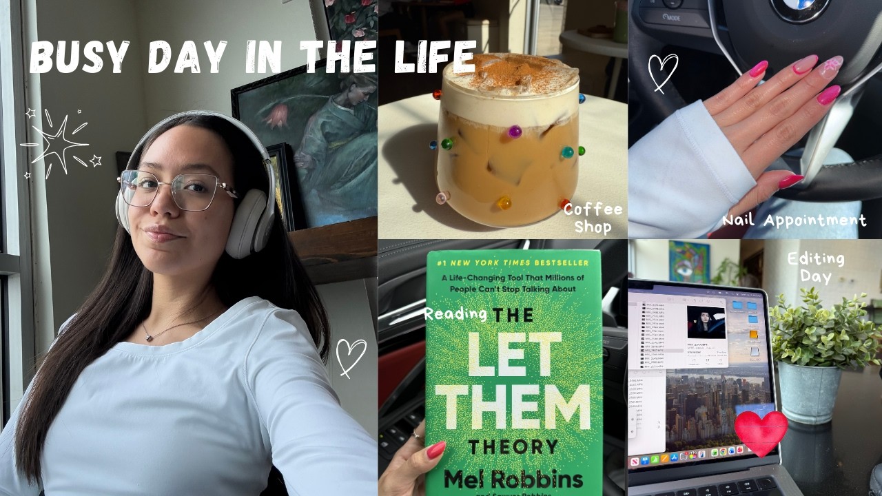 A PRODUCTIVE AND BUSY DAY IN THE LIFE | editing at a coffee shop, nail appointment, reading