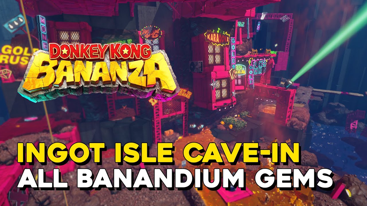 Donkey Kong Bananza Ingot Isle Cave-In All Banandium Gem Locations
