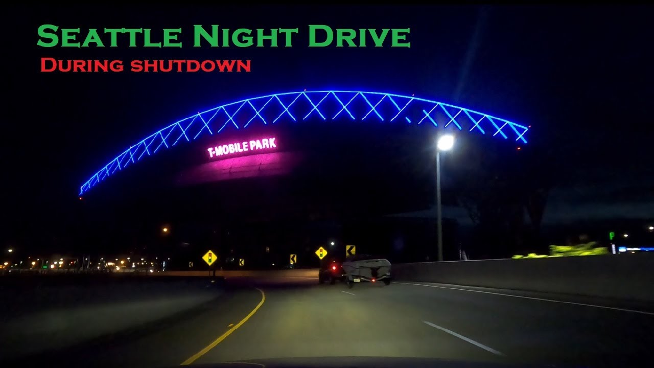 Seattle, Washington | Night Drive | Corona Shutdown | Memorial Day | Virtual Drives 4k