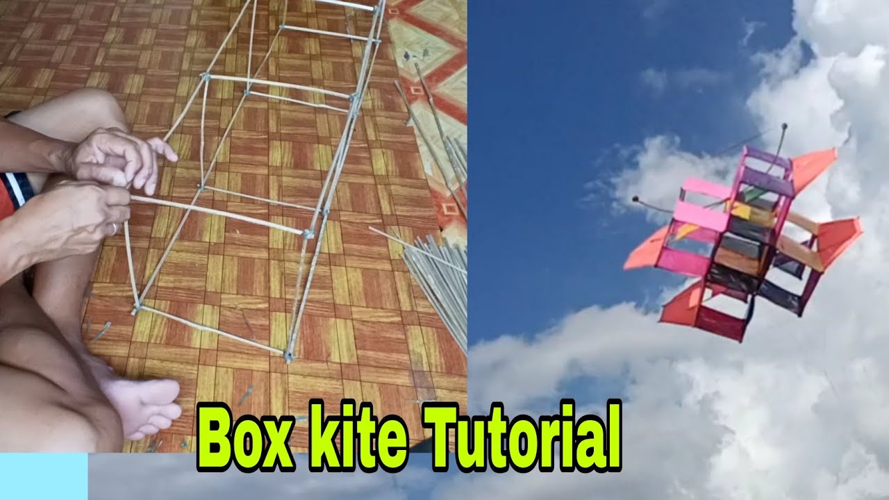 Tutorial how to make Winged box kite with a noise /paano gumawa ng de box kite na de sumba👍