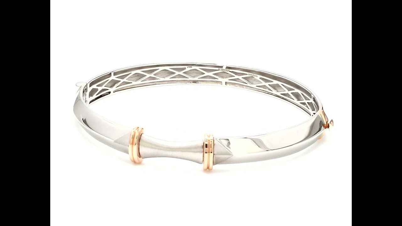 Men of Platinum | Sculpted Openable Kada with a touch of Rose Gold JL PTB 732 - Jewelove