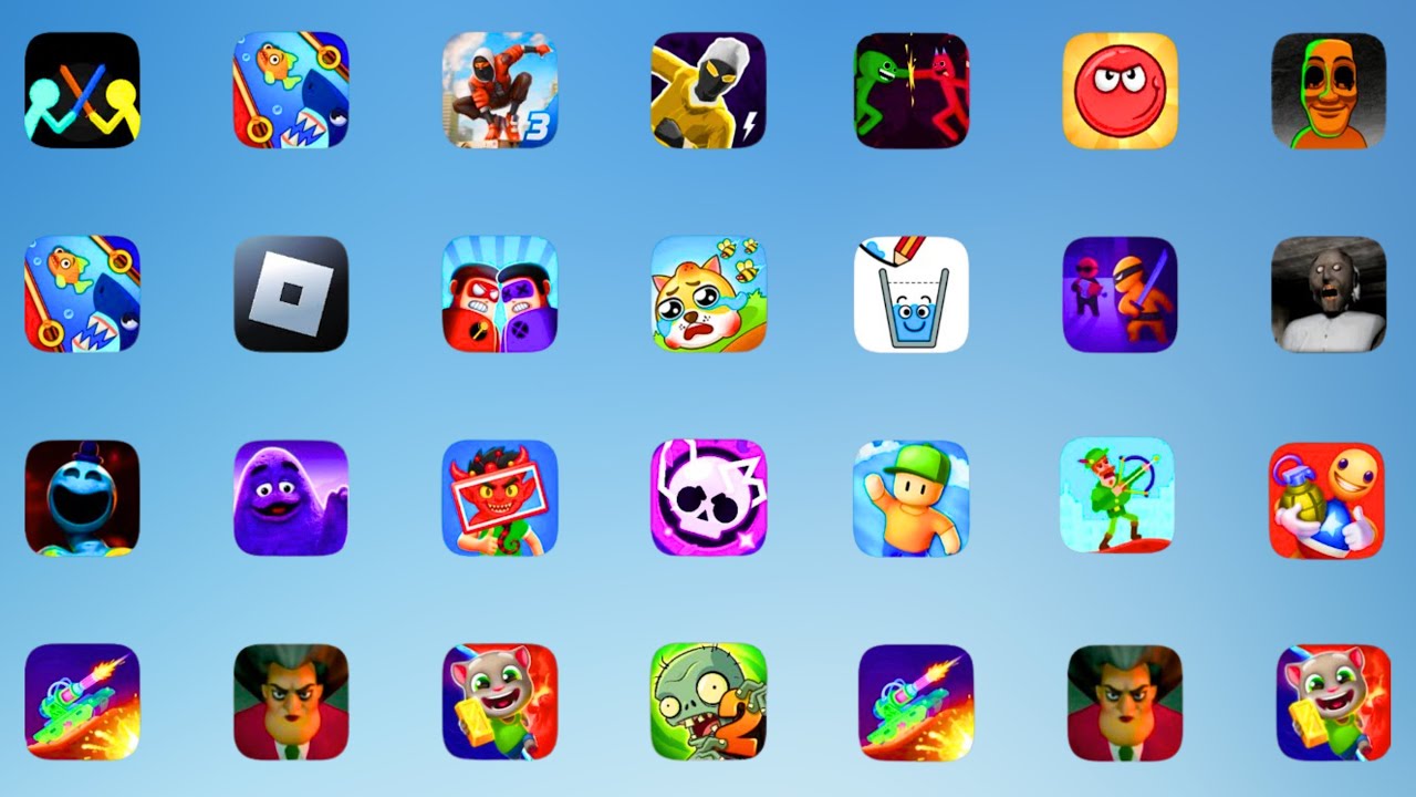 Roblox, spranky survival, Thief puzzles, Red Ball 4, Number Master, Fun Race 3D, Lucky balls,Talking
