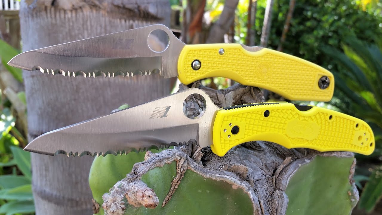 Spyderco Pacific Salt 2 CQI SE H1 Yellow FRN(New vs Old)Rustproof Knife Video