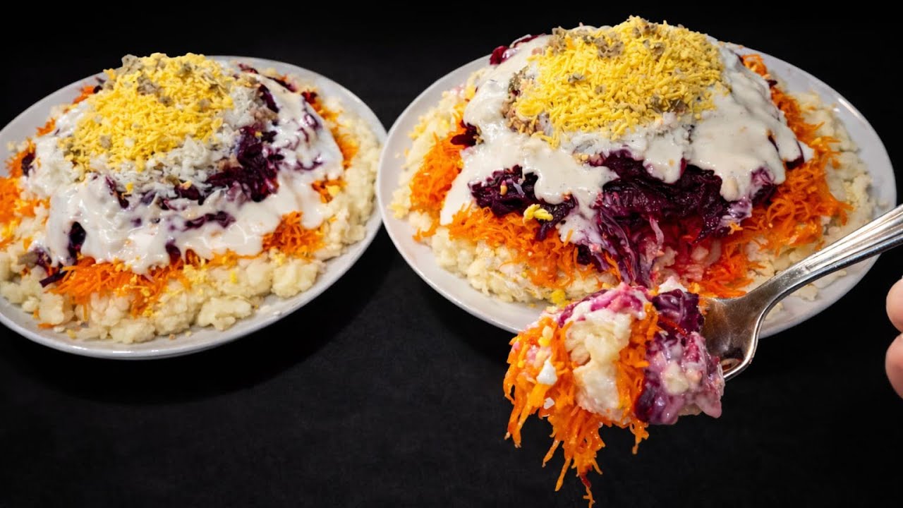 ضروري تكون فمائدة إفطار رمضان🌜سلطة البطاطس الغنية والمشبعة مع صلصة لذيذة جداا 🤤