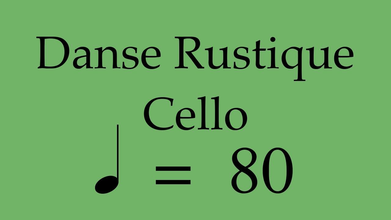 Suzuki Cello Book 5 | Danse Rustique | Piano Accompaniment | 80 BPM