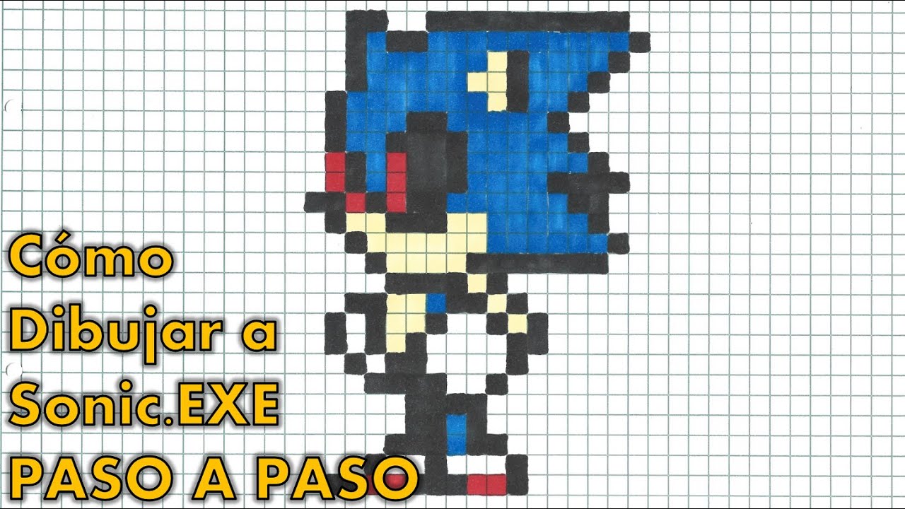 Como Dibujar a SONIC.EXE en Pixel Art Paso a Paso!