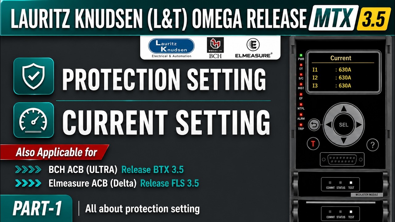 L&T (Lauritz Knudsen) ACB omega release MTX 3.5 Current Protection setting/LSIG