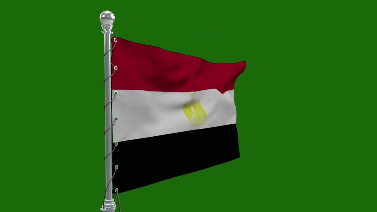 Egypt Flag 01 greenscreen