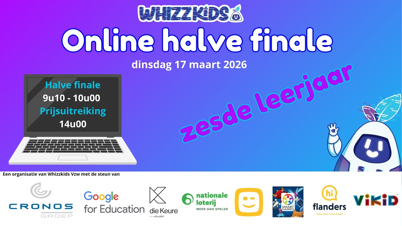Livestream Whizzkids Halve Finale - Zesde leerjaar 2026