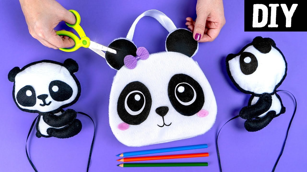 DIYs de Panda 🐼 Ideias Kawaii: Bolsa, Prendedor de Cortina e Toalhinha