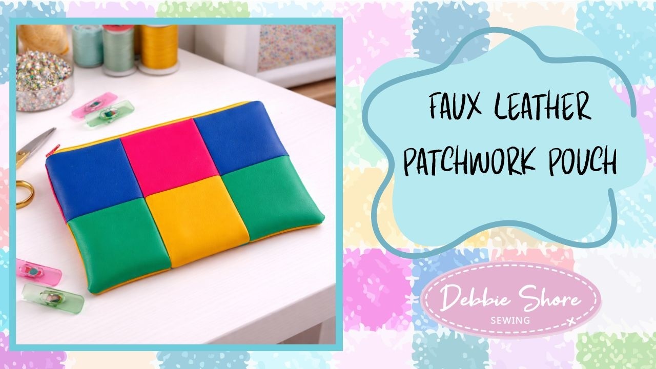 faux Leather Patchwork Pouch