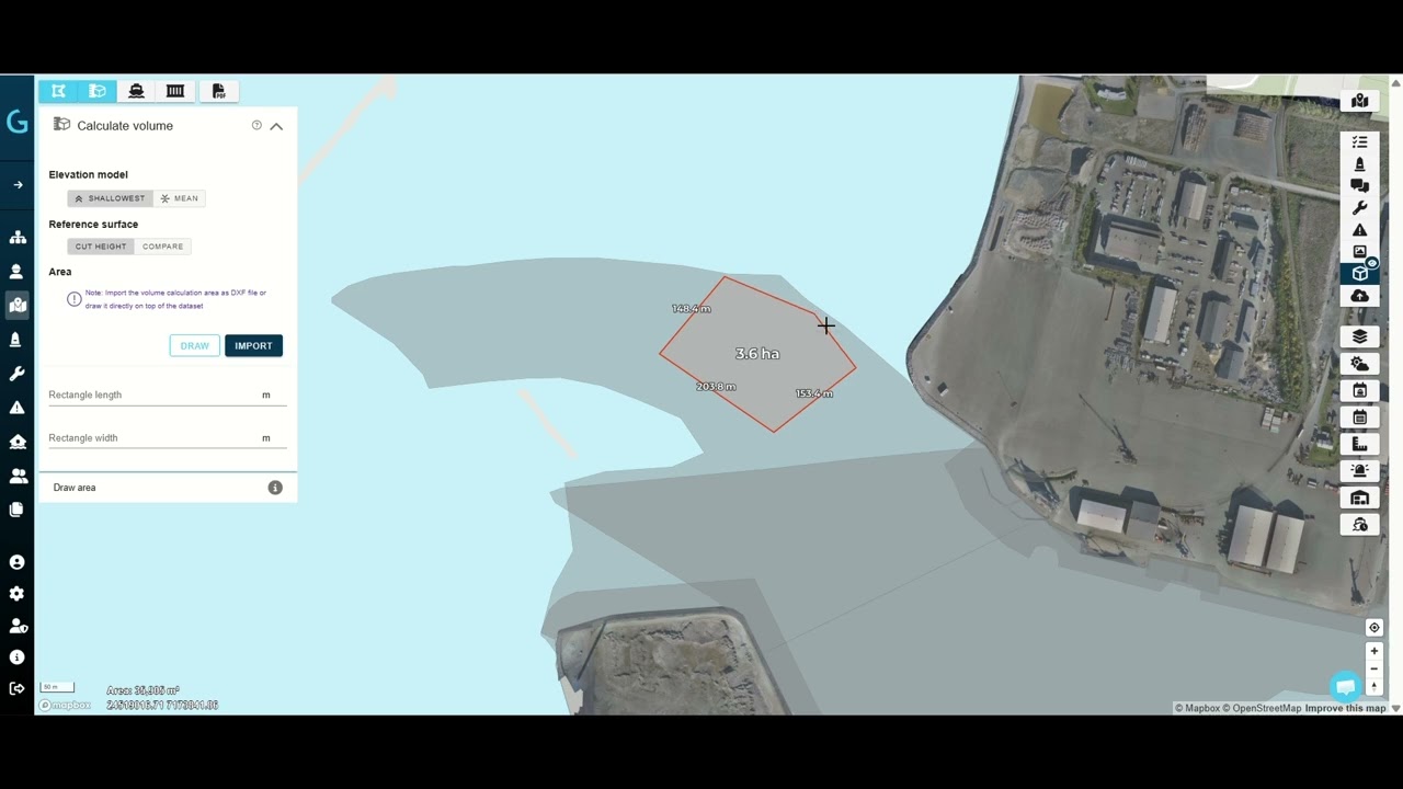 GISGRO Bathymetric tools, volume calculation and print map