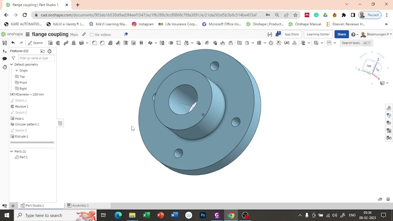 flange coupling - using onshape