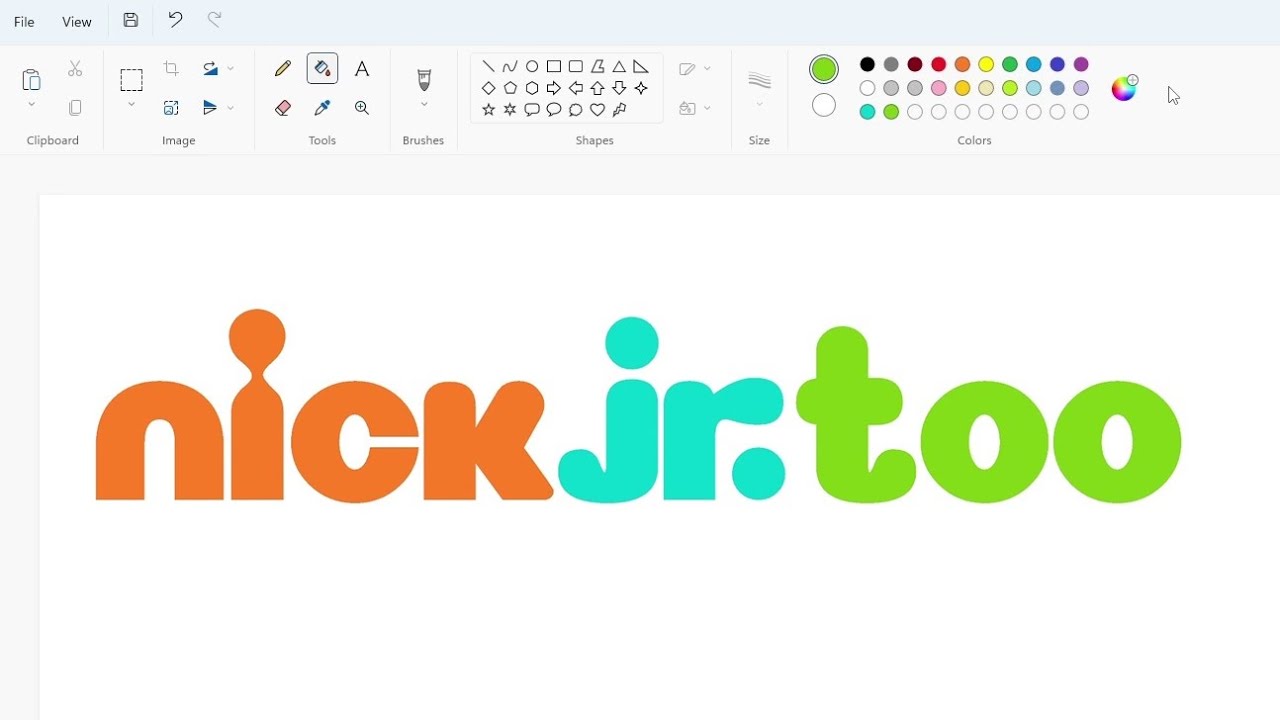 How to draw the Nick Jr. Too logo using MS Paint | How to draw on your computer