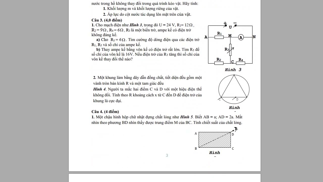 10 đề ôn thi bồi dưỡng học sinh giỏi lớp 9 môn Vật lí vòng cấp tỉnh thành phố có đáp án năm 2025 26