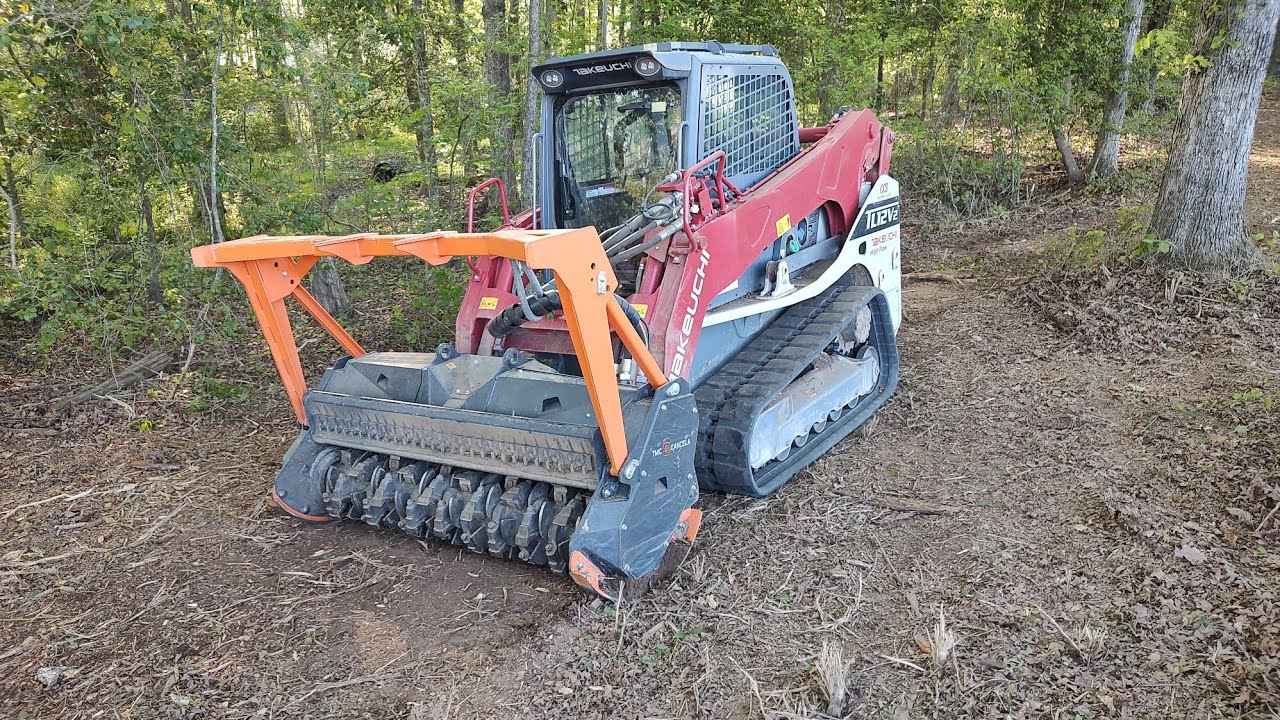 Mulching Around The New Pond And Cabin Site
