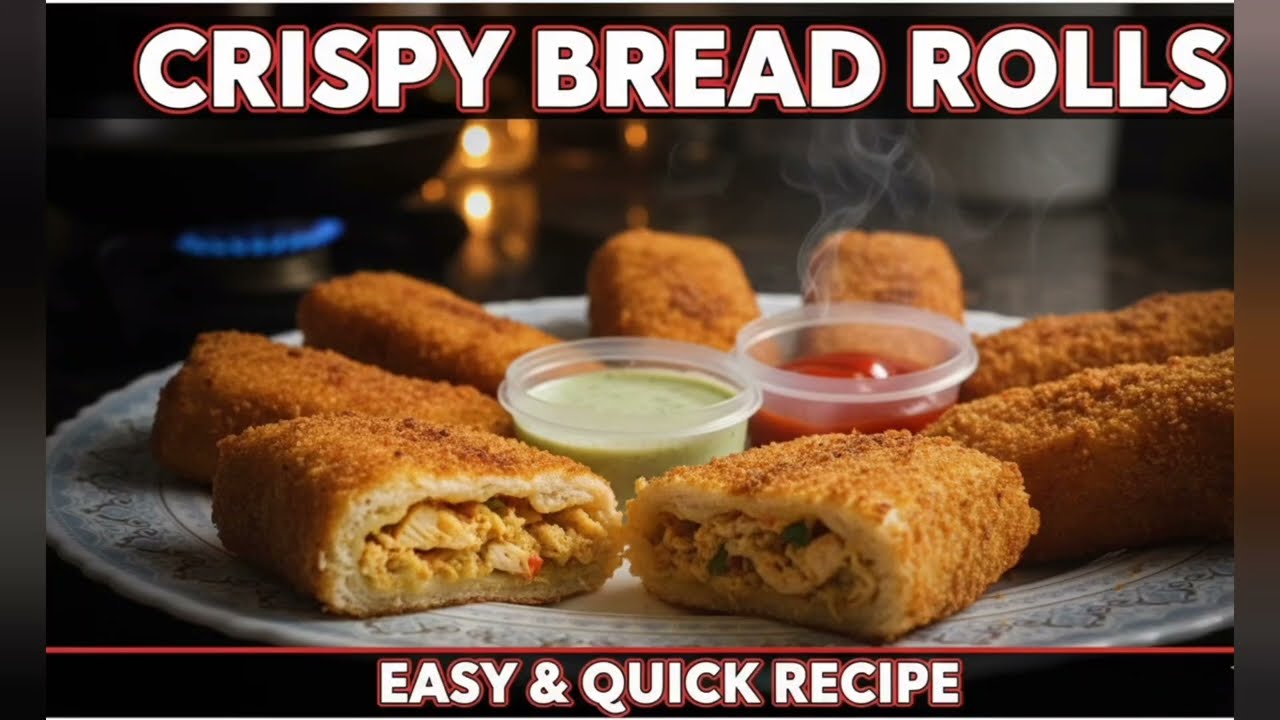 CRISPY CHESSY BREAD ROLLS QUICK & EASY SNACK RECIPE 😋 