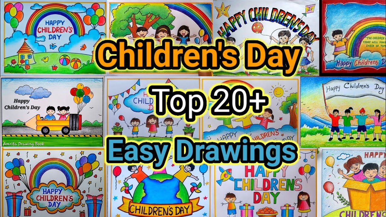 Children&rsquo;s Day Top 20+ Easy Drawings | Childrens Day Drawing Ideas #childrensday 