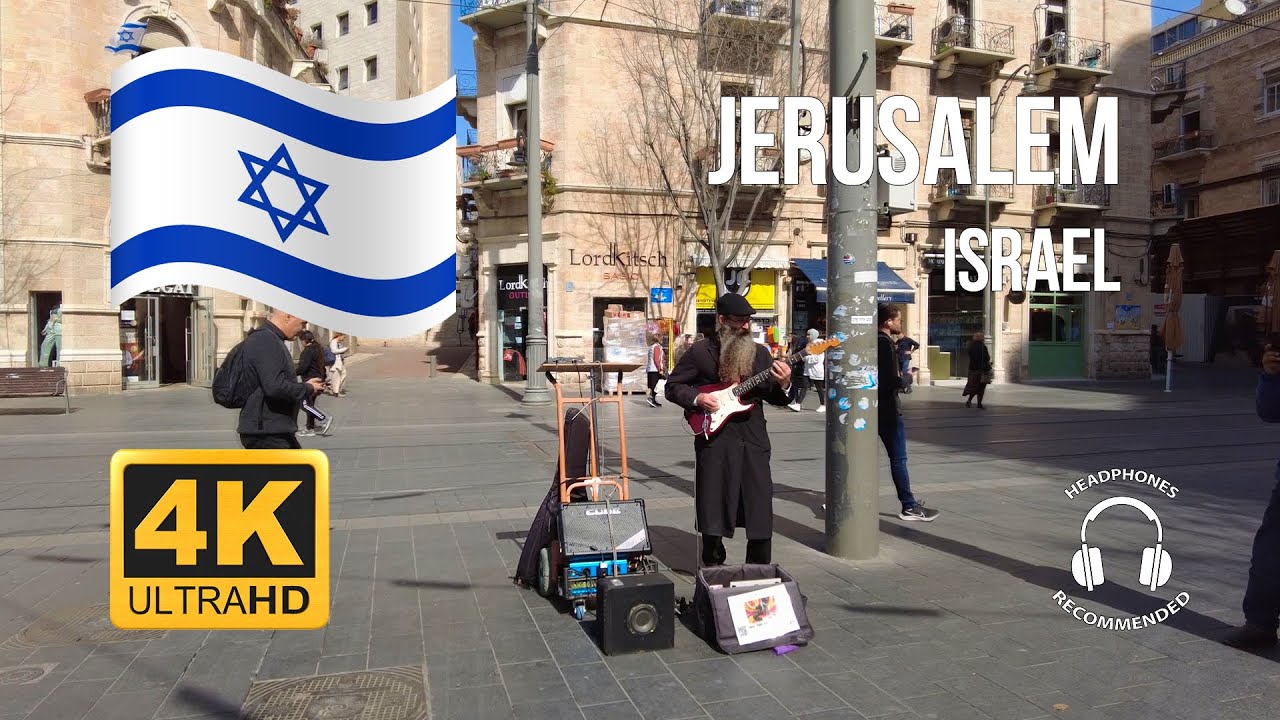 ASMR Virtual Walk Through Jerusalem Along Jaffa Street With Natural City Sounds