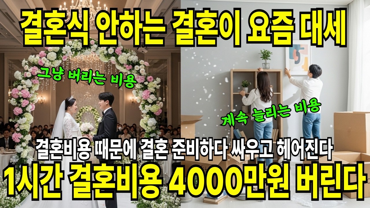 결혼식 비용 4000만원, 그 돈이면 집 사는데 보탠다. 결혼식 안 하는 이유.