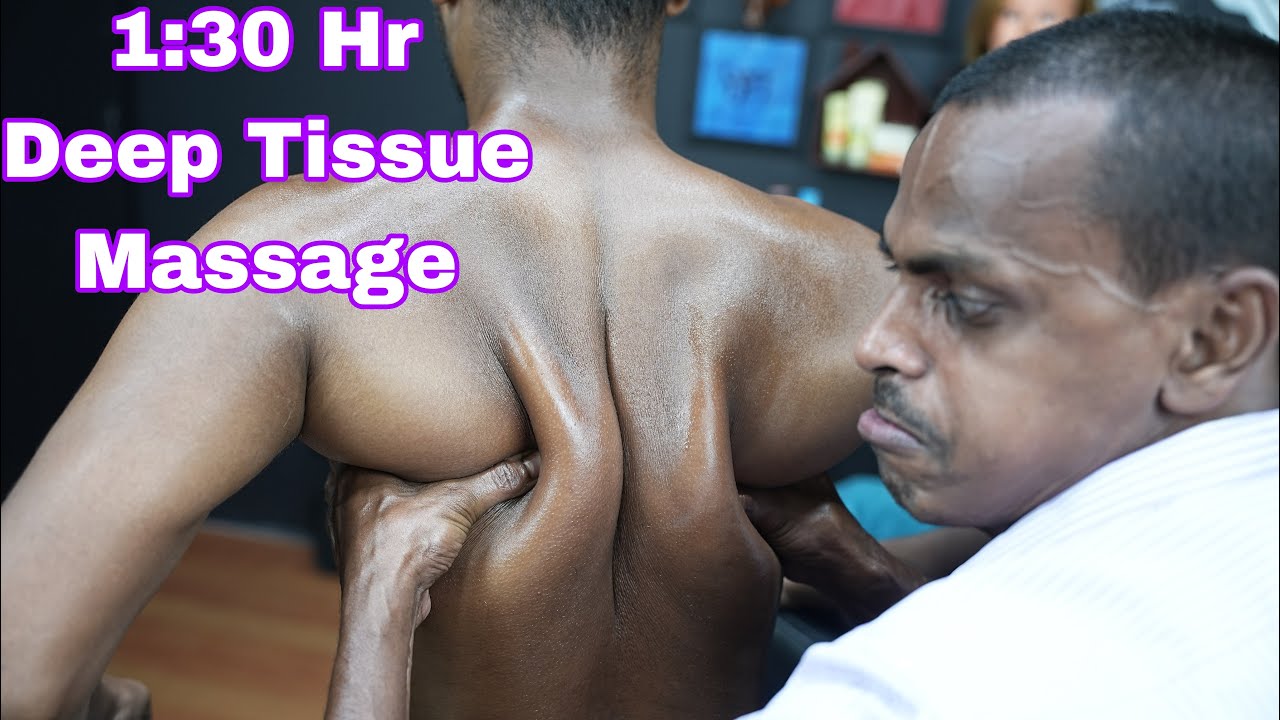 1:30 Hr ASMR Deep Tissue Massage By Strong Wrist Barber | Deep Tissue Body Massage | Neck Cracking