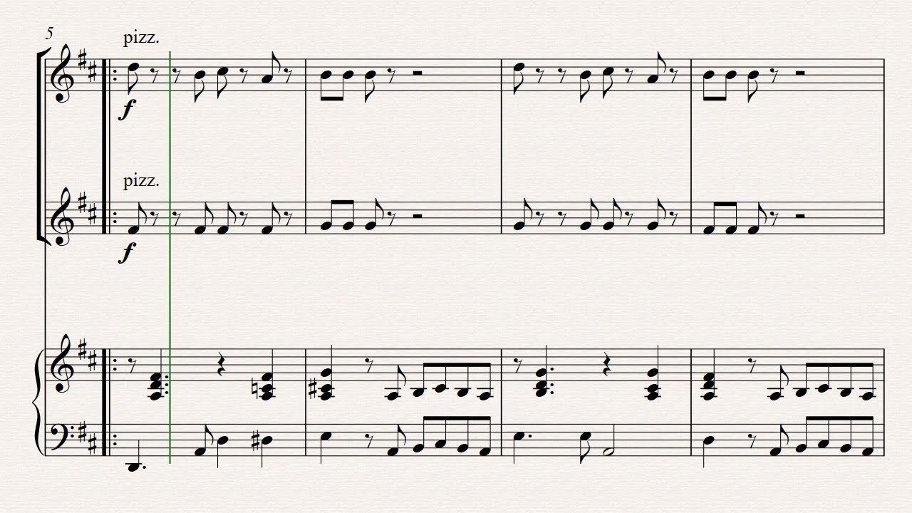 Cha cha cha, Violin, acompaniament