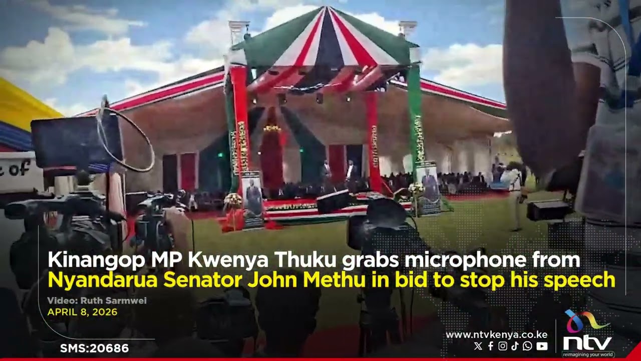 MP Kwenya Thuku grabs microphone from Nyandarua Senator John Methu in bid to stop his speech