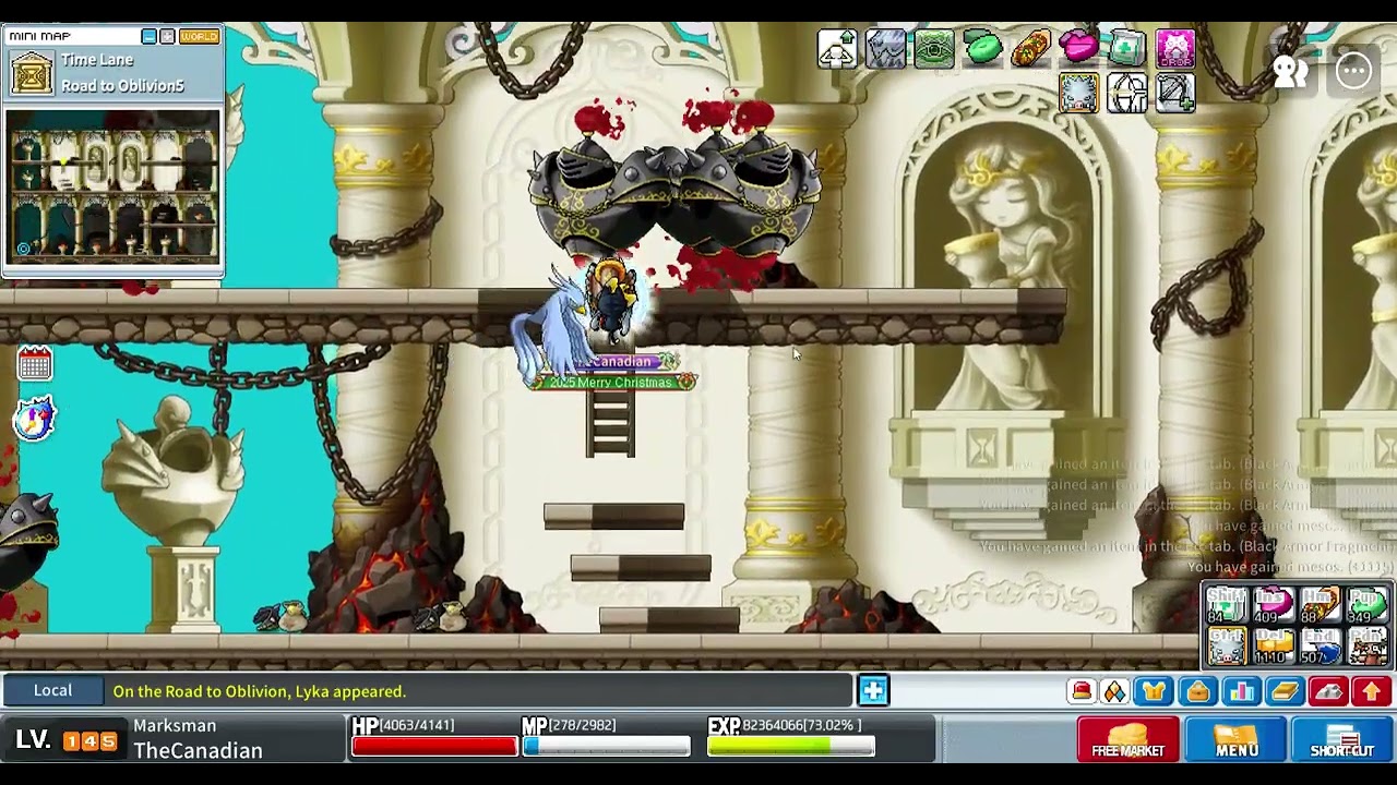 Maplestory Artale - Level 145 Marksman at Road to Oblivion 6 (2.16M XP/10 mins)
